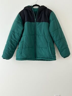 Operation Warm Green Hooded Puffer Coat